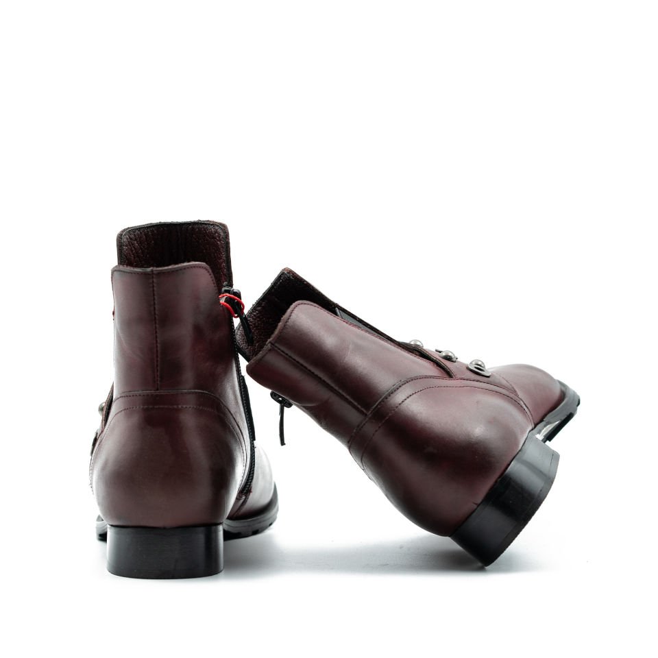 HAKİKİ DERİ BORDO BAYAN BOT OUTLET
