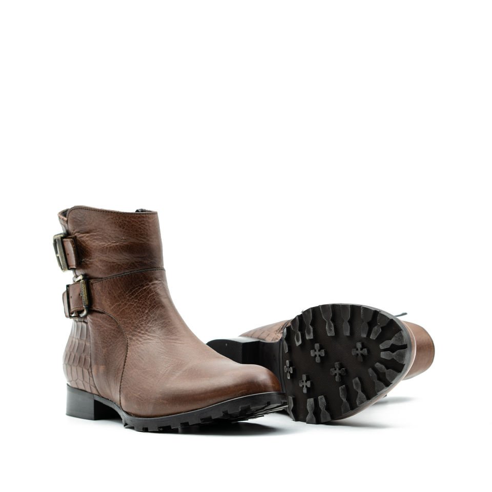 HAKİKİ DERİ KAHVE BAYAN BOT OUTLET