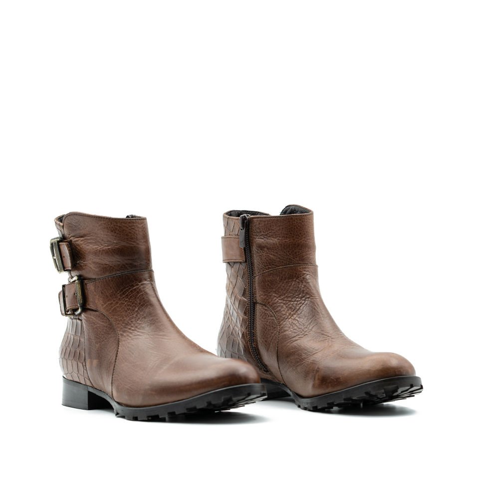 HAKİKİ DERİ KAHVE BAYAN BOT OUTLET
