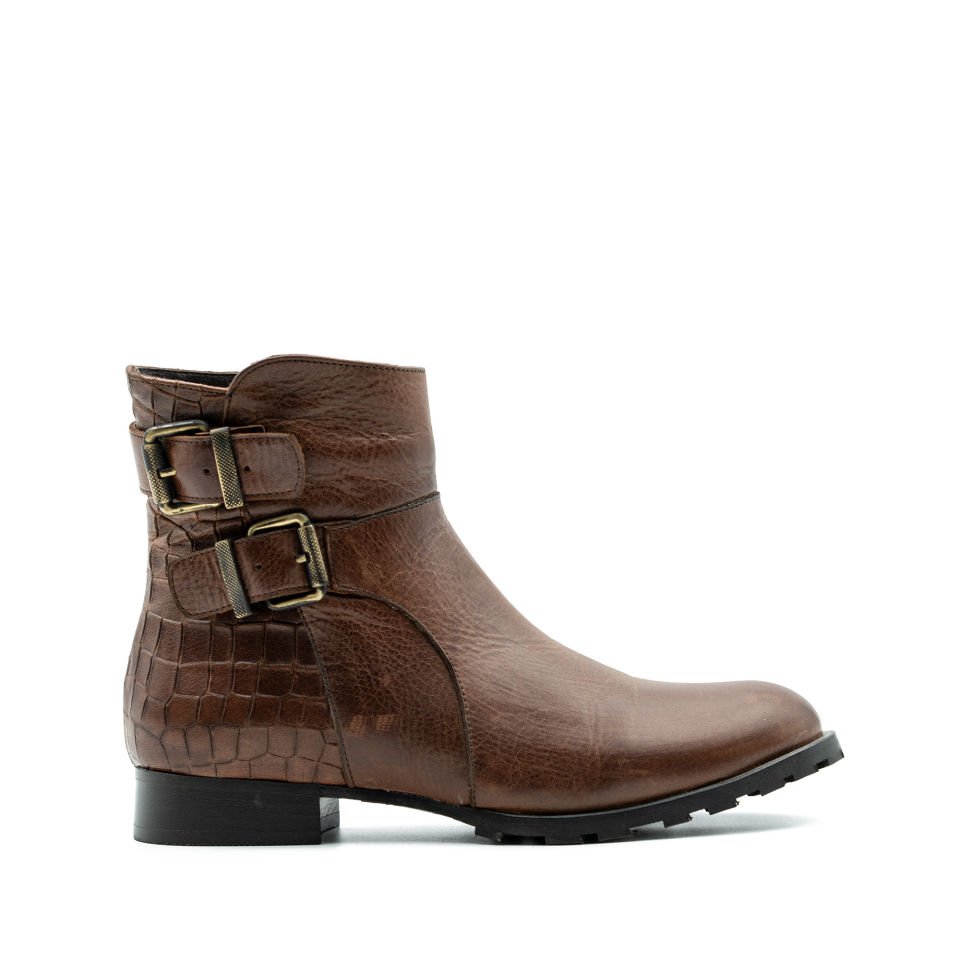HAKİKİ DERİ KAHVE BAYAN BOT OUTLET