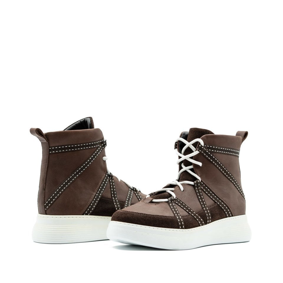HAKİKİ DERİ KAHVE BAYAN BOT OUTLET