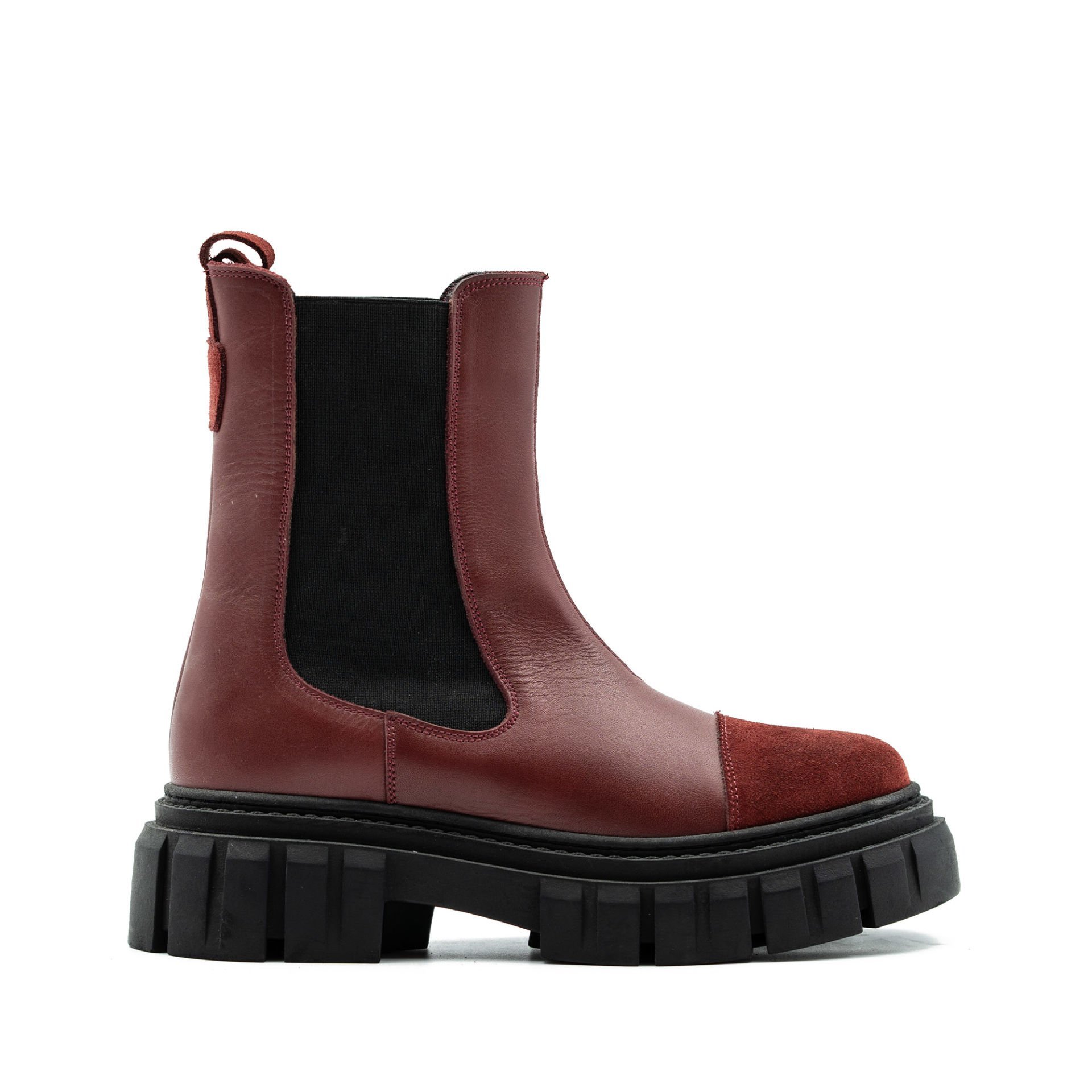 HAKİKİ DERİ BORDO BAYAN BOT OUTLET